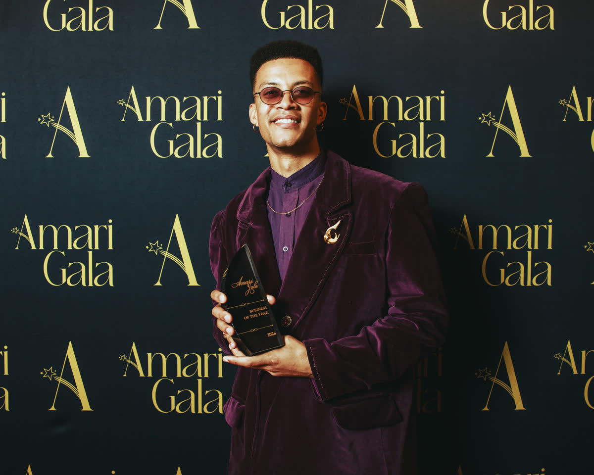 Award winner with trophy